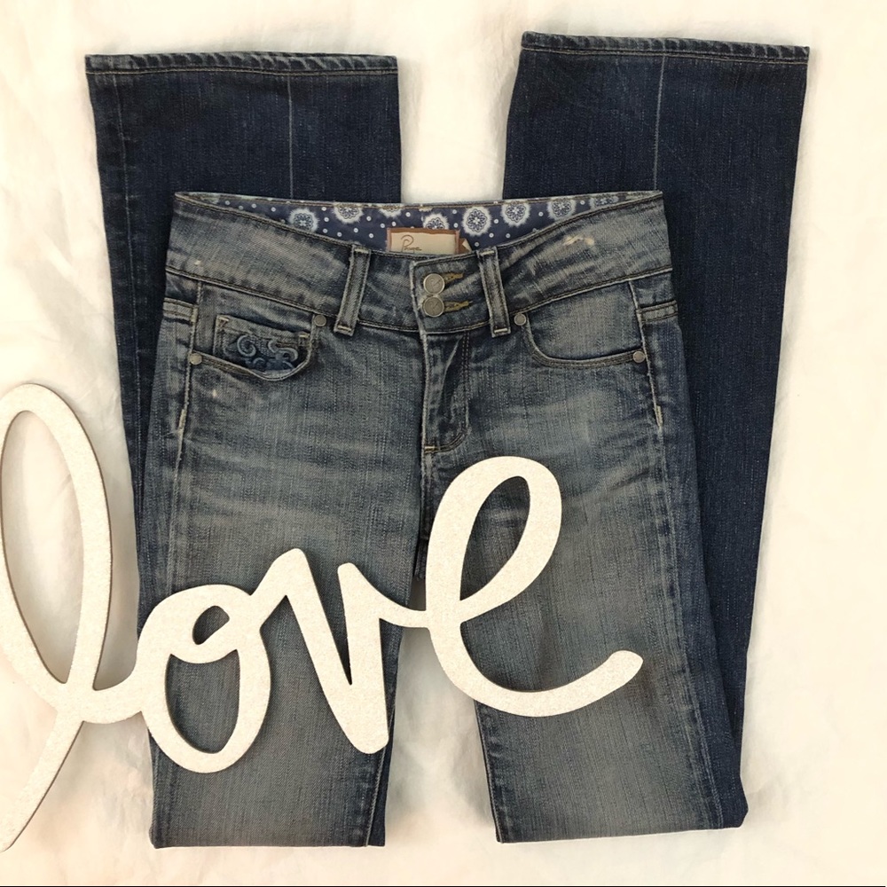 Paige blue washed boot cut Denim jeans size 0